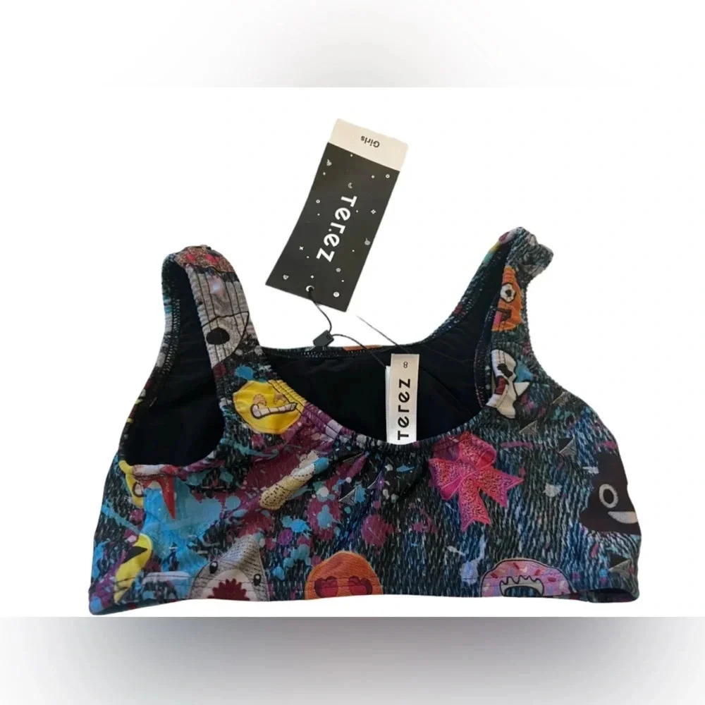 NWT Terez Girls Emoji Bathing Suit Top - Picture 2 of 3